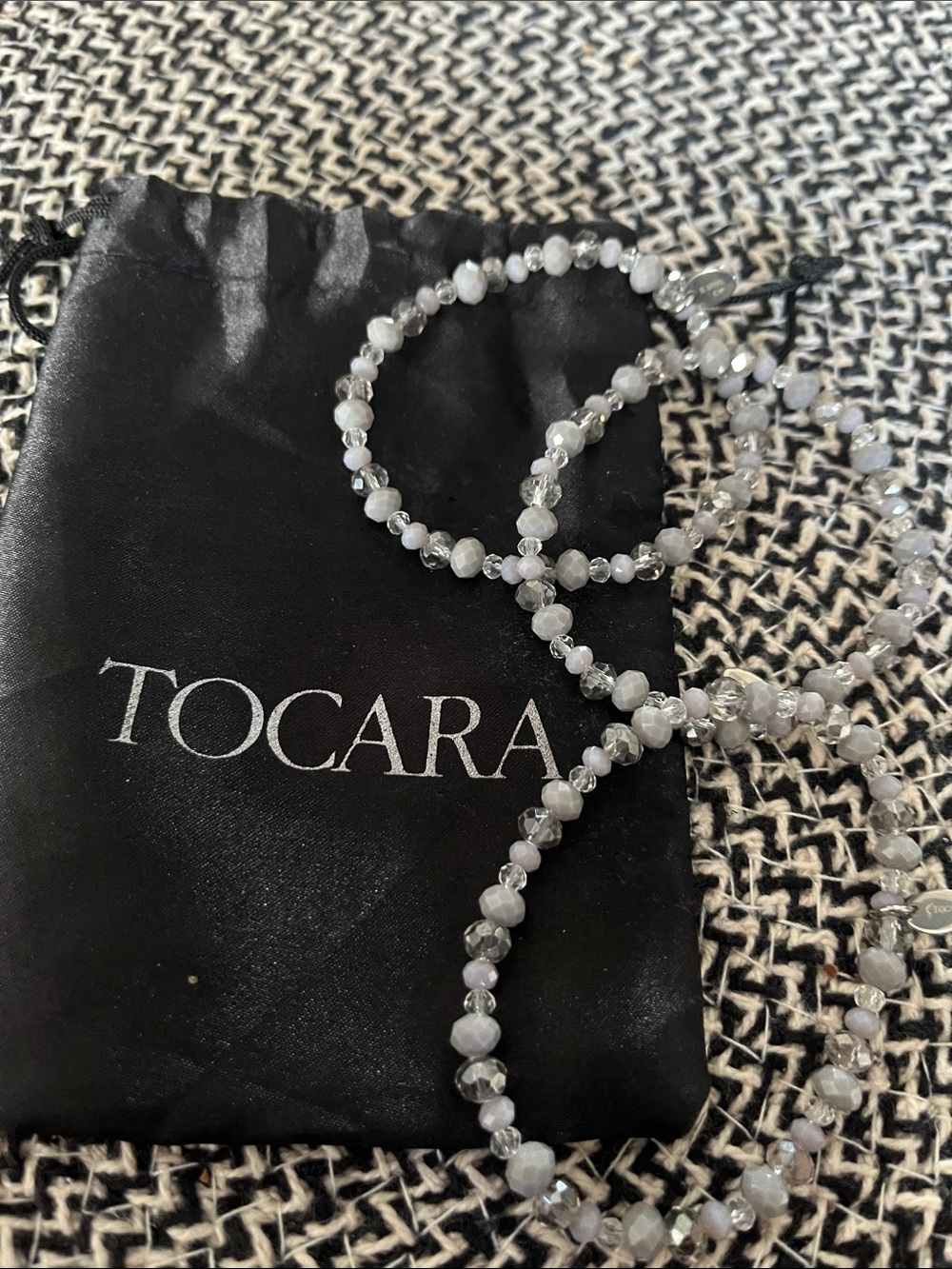 Gray Faceted Bead Necklace
